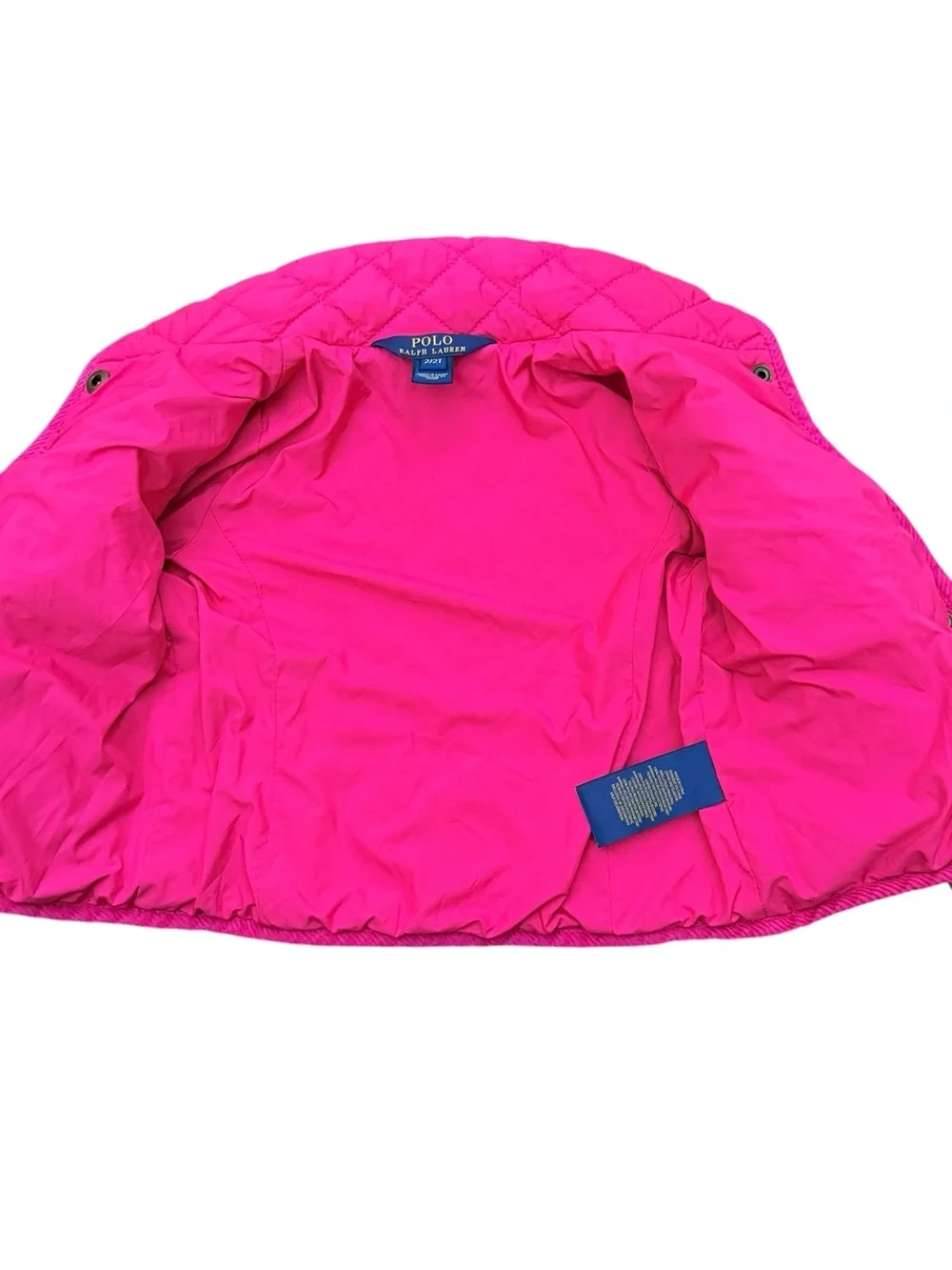POLO Ralph Lauren Toddler Girls Pink Quilted Coat Jacket Sz 2T